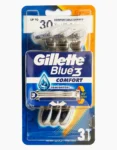 تیغ اصلاح 3 لبه ژیلت GILLETTE مدل BLUE 3 COMFORT بسته 3 عددی