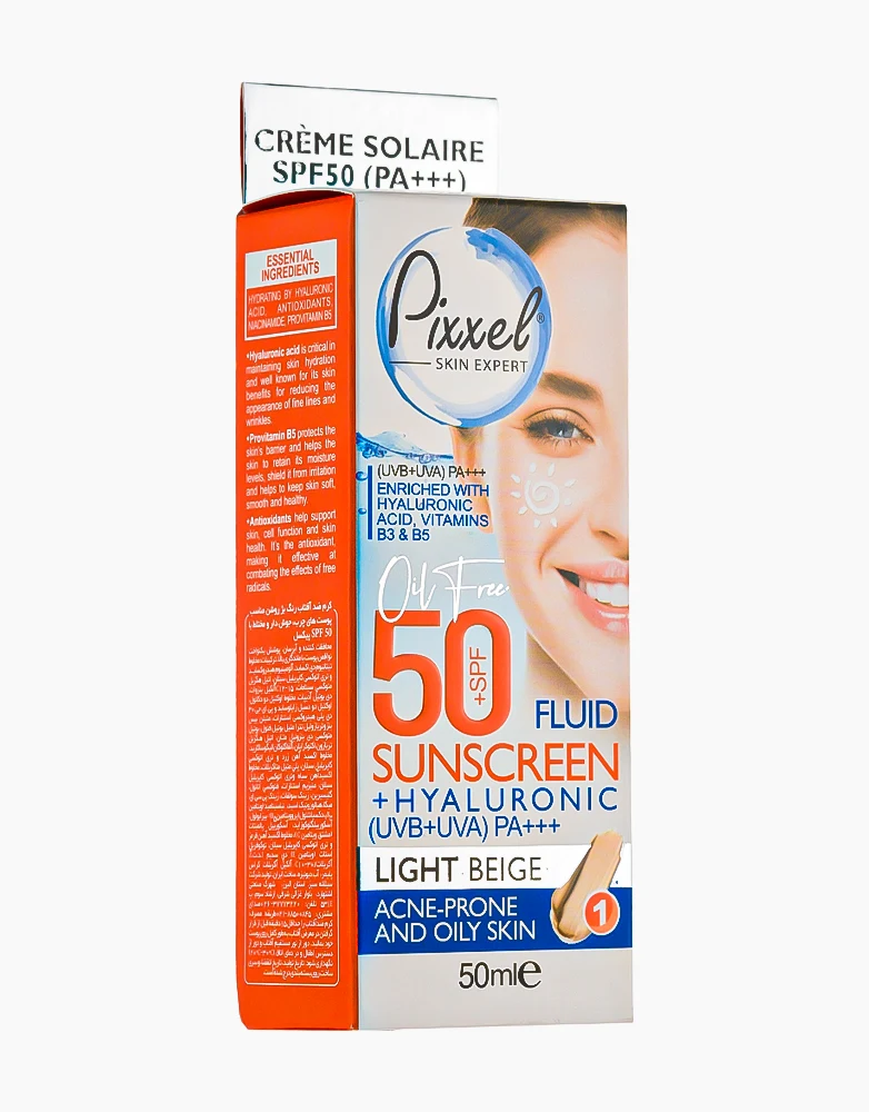 ضد آفتاب رنگی پوست چرب +SPF50 بژ روشن پیکسل1